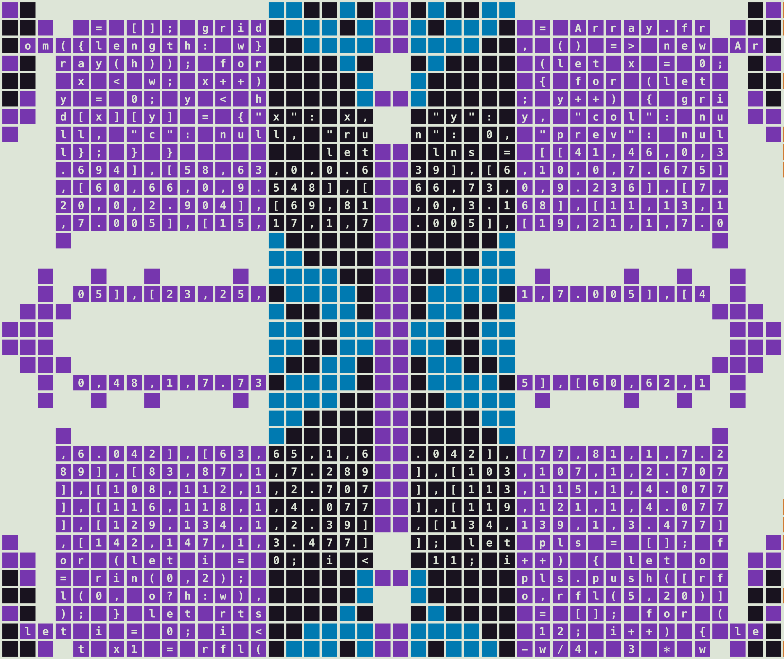 Zoomed-in section of a subliminal Quine